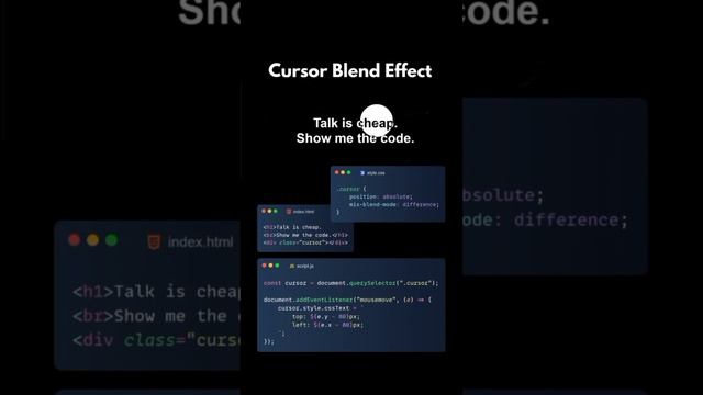 Cursor Blend Effect CSS JavaScript