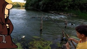 Подсаживаем Детей на Рыбалку Летняя рыбалка с берега на донки Ловля Голавля