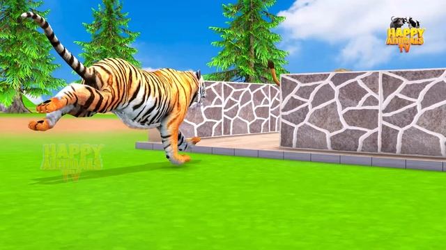 Tempe Run Funny Monkey Vs Tiger, Lion, Cheetha Escape from PC Maze Game | Monkey Steals a Bananas
