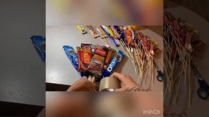 Букет своими руками. Как сделать сладкий букет. Букет из конфет. Букет из шоколада. Как собрать бук