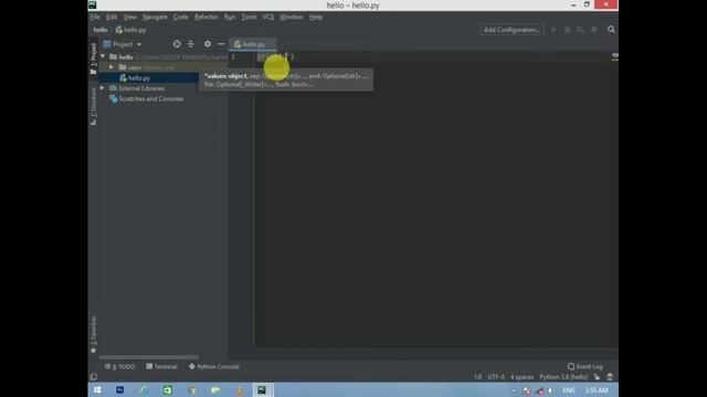 How to run first program in pycharm | python first program |Tk technical view