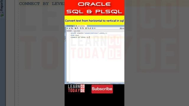 convert text from horizontal to vertical in SQL #oracleintamil #controlstatements #oracle