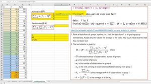 105 Kruskal Wallis test in Excel and R