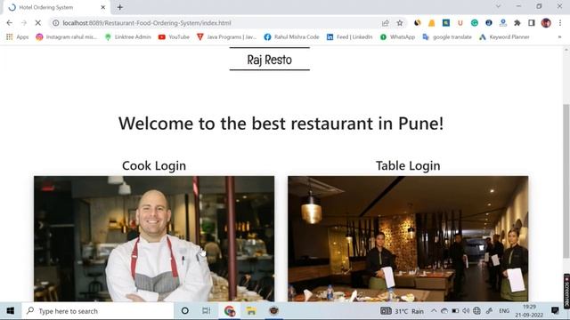Restaurant Food Ordering System Project In Java