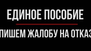 Жалоба на отказ в едином пособии. Совет юриста | Юрхакер