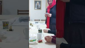 Никольский храм,село Емельяново,Старицкого района,Тверской области.В трапезной после литургии.