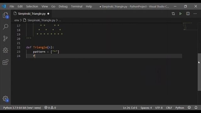Python for Beginner #3 - ASCII Art of Sierpinski Triangle in Python