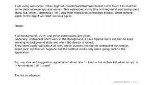 iOS : Keep a live websocket when app is in terminated ( kill ) state