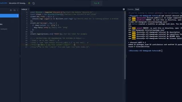Replit - How to downgrade discord.js module to v12 смотреть онлайн