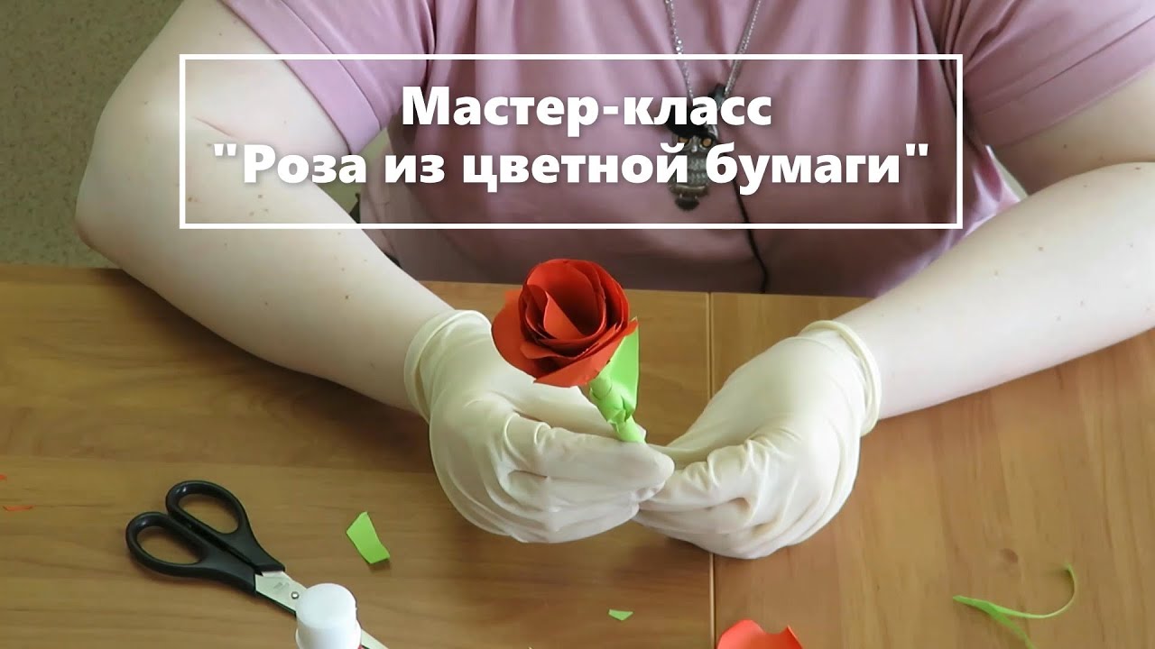 Мастер-класс "Роза из цветной бумаги" ко Дню Цветка (6+)