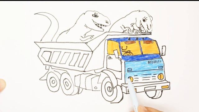 How to draw a Dinosaur | Drawing lesson for children from 3 years смотреть онлайн