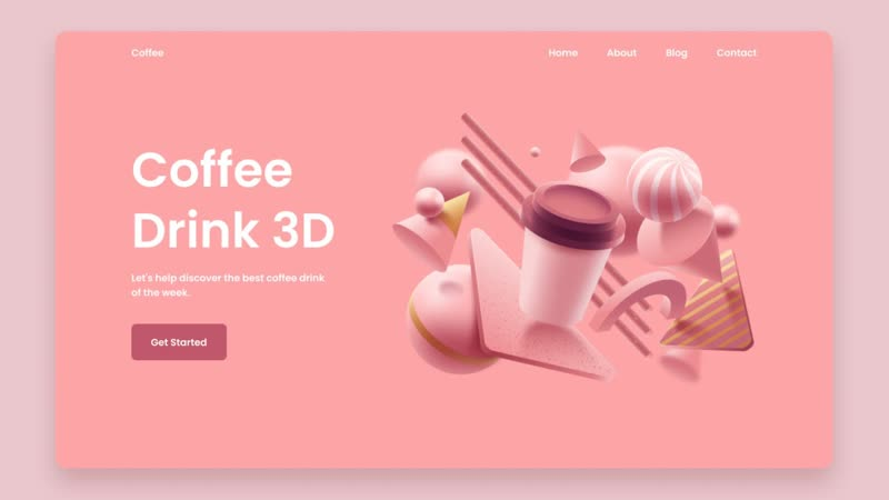 Адаптивная целевая страница Coffee 3D ｜ Responsive Landing Page Coffee 3D