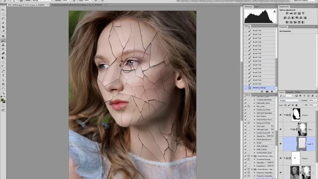 Эффект фарфоровой кожи с трещинами в Photoshop - Стив Ласмин смотреть онлайн