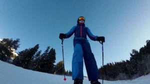 Горнолыжный курорт Архыз. Школьные каникулы на склоне. Преследование по трассе "Атмосфера".