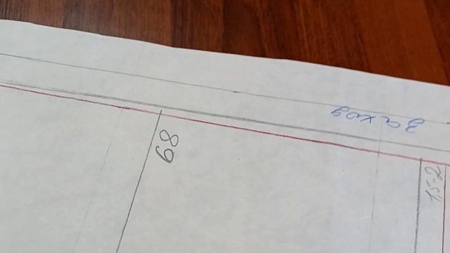 Построение базовой основы платья 64 р. в натуральную величину.