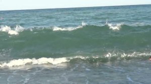 Шторм на Чёрном море в городе Ялте (центральный городской пляж) (30.07.12)