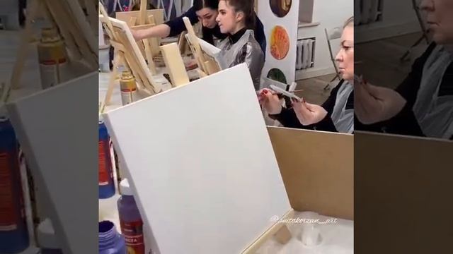 Художественный мастер класс СПБ Интерьерная картина в тематике "Цветы" смотреть онлайн