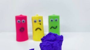 Match Rainbow Colors Squishy Balls with Kinetic Sand Milk Bottles Smiley Face | Video for Kids