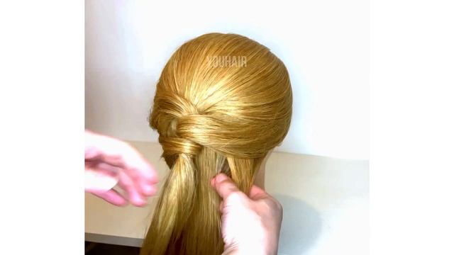 WOMEN'S HAIRDRESS FROM Elastic Bands FOR MEDIUM HAIR Ihairstyle for 1 minute смотреть онлайн