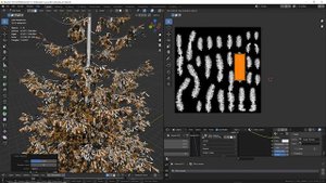 Blender Избушка ► 4.7. Главный план. Деревья ёлки