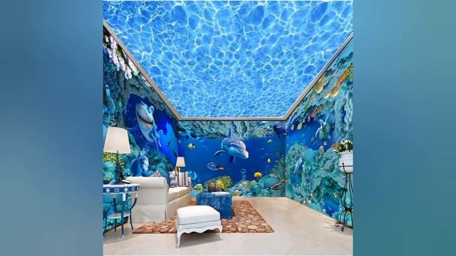 3д обои на потолок. 3d обои в интерьере. смотреть онлайн