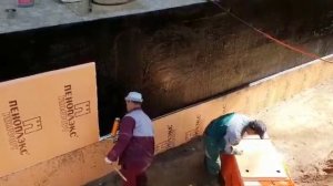 Приклеивание пенопласта к гидроизоляционной мастике Магир