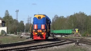 Тепловозы ТЭМ18, ТЭМ2 и ЧМЭ3 на ст. Ахтме / TEM18, TEM2 and CME3 at Ahtme station