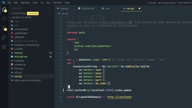 API REST con Go y MySQL смотреть онлайн