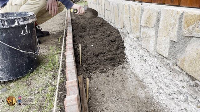 How to make a cheap and easy DIY flower bed with angled concrete pavers edging смотреть онлайн