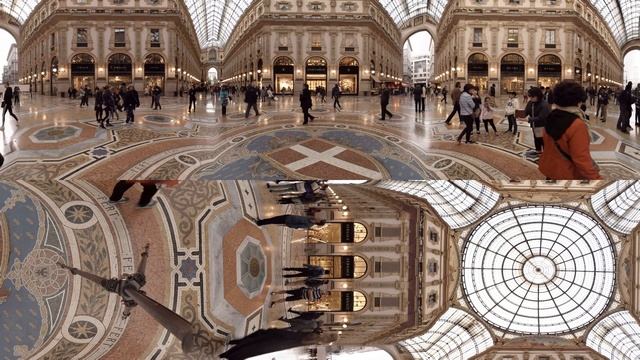 360 video: Inside Vittorio Emanuele II Gallery, Milan, Italy смотреть онлайн