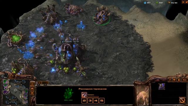 Сражение в Starcraft 2 2x2 командное сражение.