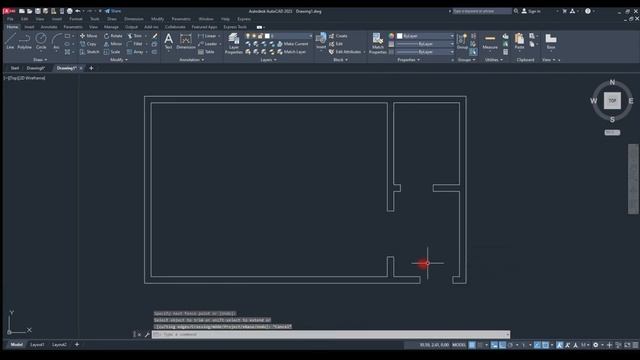 How to draw a room with it's bathroom in AutoCad смотреть онлайн