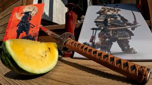 Я стал самураем. Катана из дамасской стали против продуктов из пятерочки - самурайский меч в деле/