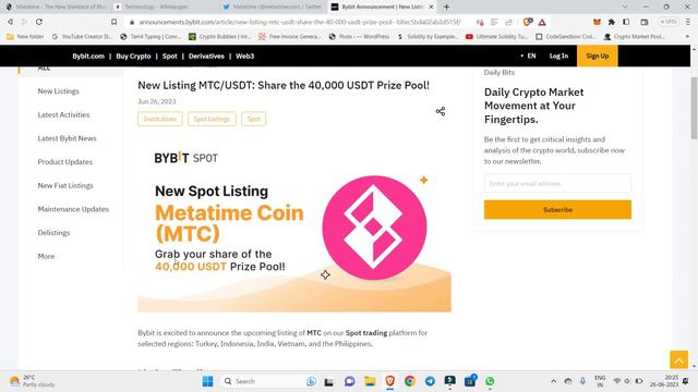 Earn $16 Worth of crypto for free | Bybit Coin Listing | Metatime Coin
