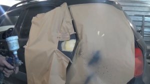 Правка и покраска небольшой вмятины на авто.