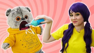 Стоматолог для кота Дымка - Видео для детей с игрушками. Семейка кота Дымка