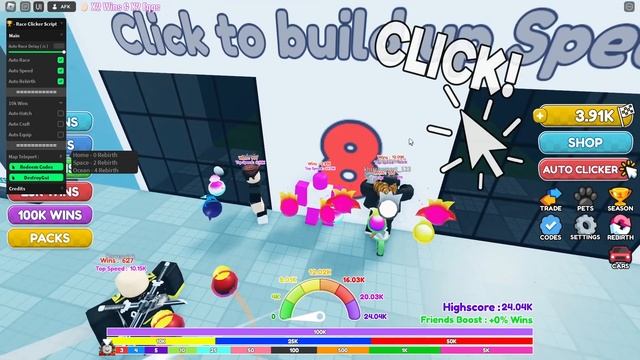 Race Clicker GUI Script | Auto Farm + Auto Egg смотреть онлайн