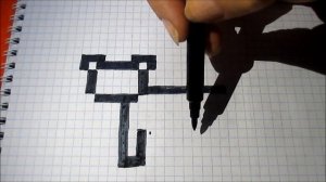 Простой рисунок Как нарисовать Тигра по клеточкам в тетради Пиксель Арт