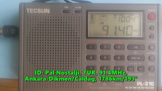 18.06.2020 07:59UTC, [Es], Pal Nostalji, Турция, 91.4МГц, 1786км