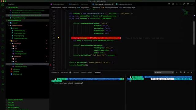 RabbitMQ Dotnet Core 3.1 C# Demo in 5 mins смотреть онлайн
