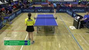 Бокова Александра (1189) - Дурнова Анфиса (1078). Настольный теннис