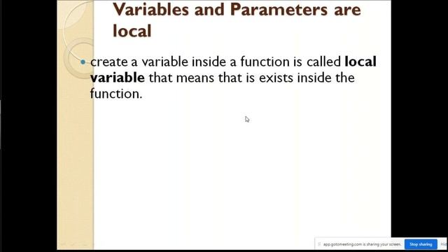 Variable and Parameters are local смотреть онлайн