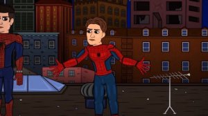 Встреча трех Человеков пауков (анимация)