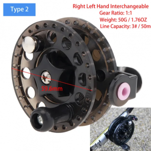 Мини-катушка для зимней подледной рыбалки, сверхлегкая 50 мм 55 мм 60 мм, ручная катушка, рыболовная