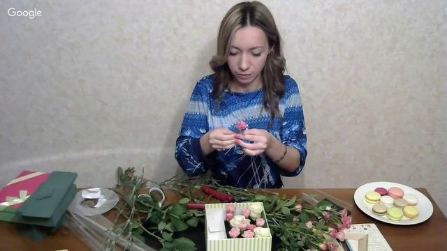 Как сделать коробочку с цветами и макарони своими руками