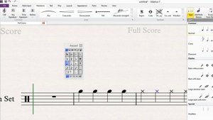 Как написать открытый хэт в Sibelius?