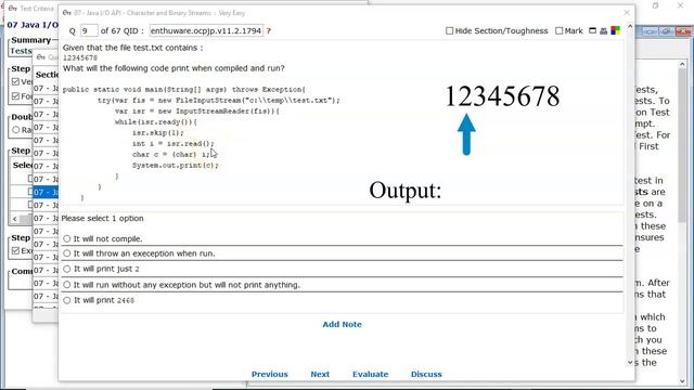 Processing a file using FileInputStream wrapped in InputStreamReader. (enthuware.ocpjp.v11.2.1794 смотреть онлайн