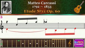 Carcassi, Etude № 11, Opus 60, Guitar