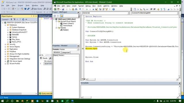 Connect SQL Server from excel and retrieve data смотреть онлайн
