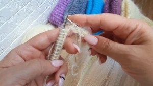 Шапочка " Такори" Вариант номер 1. Пряжа мохер в два заворота. в одну нить. Узор резинка 1× 1.